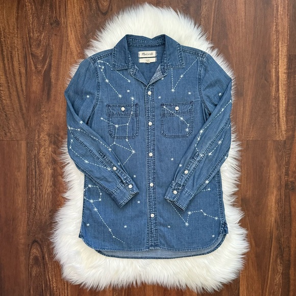 Madewell Denim Classic Ex-Boyfriend Shirt: Comet Edition XXS - Picture 4 of 8